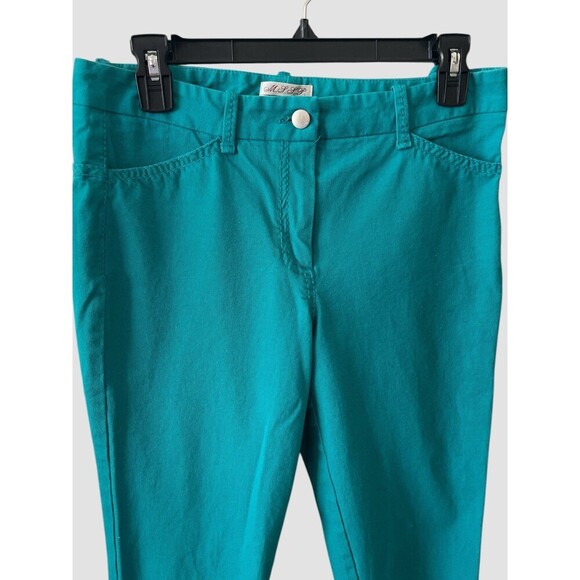 MSSP Max studio specialty products teal skinny jean pants Size 4 stretch - Picture 2 of 5